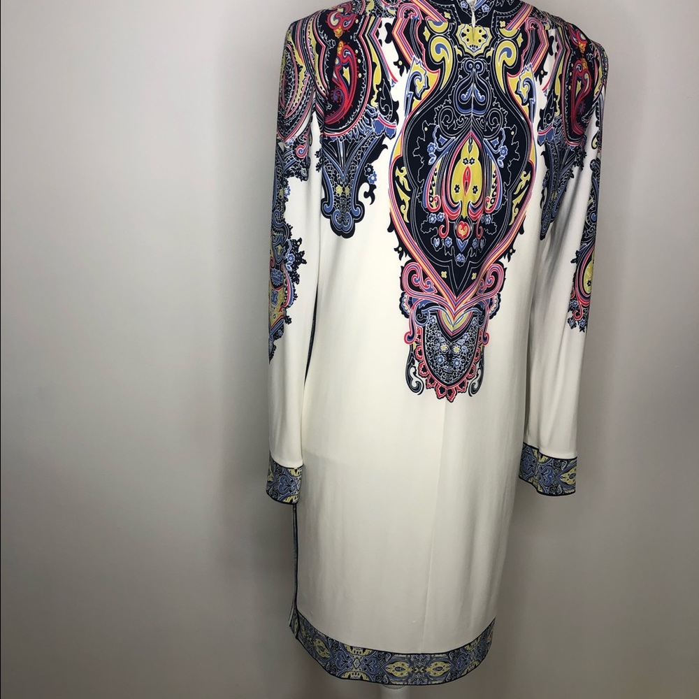 Donna Morgan pattern jersey dress long sleeve